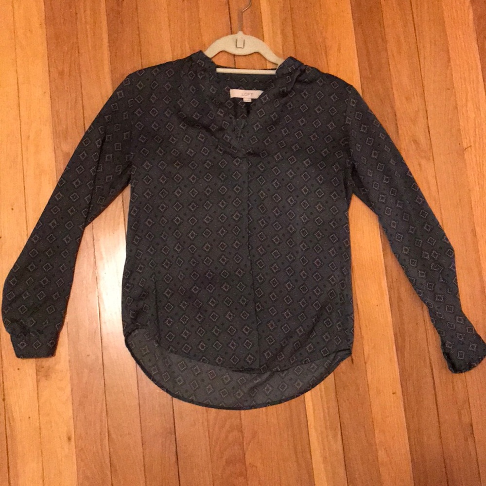 XSP Loft blouse in dark green pattern